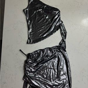 Metallic Skirt Set